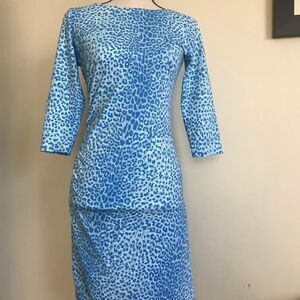 J.McLaughlin BlueCheetah Print Dress, size XS